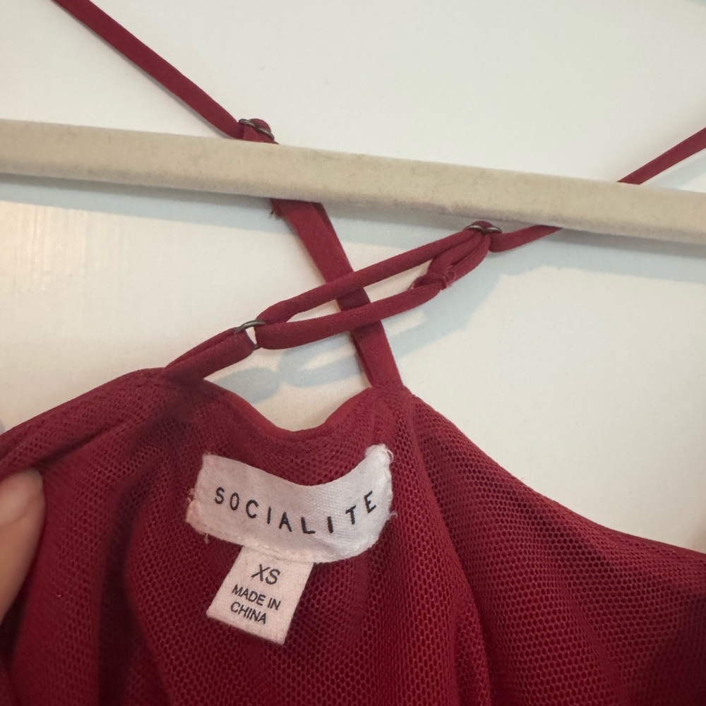 Socialite Scarlet Mesh bodysuit